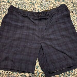 Reebok Golf Men's Dark Blue Plaid Shorts